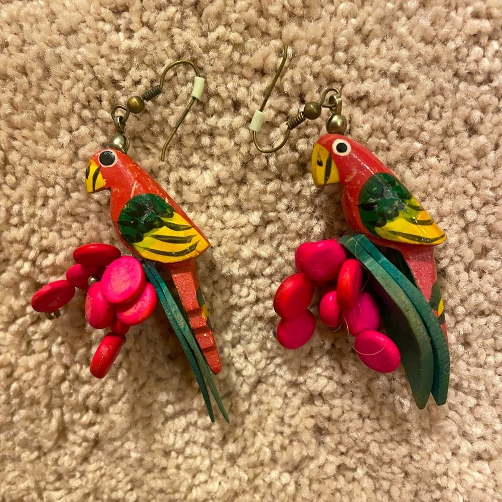 Vintage Parrot Bird Earrings